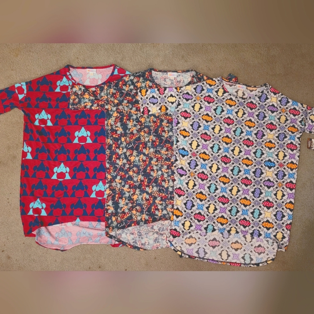 LulaRoe Irma Disney Lot of 3 Minnie & Mickey Mouse NWT XXS